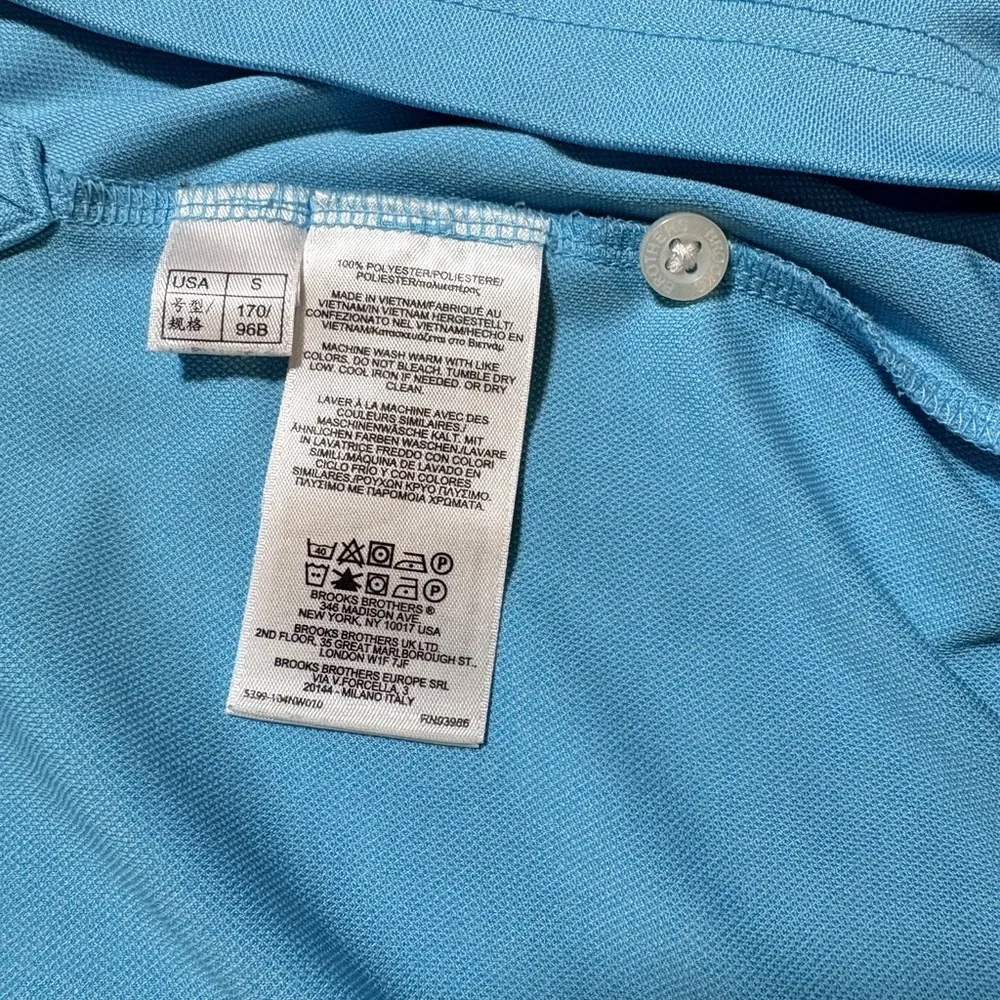 Brooks Brothers Men's Polo Shirt Light Blue Performance Series Golf Stretch | S